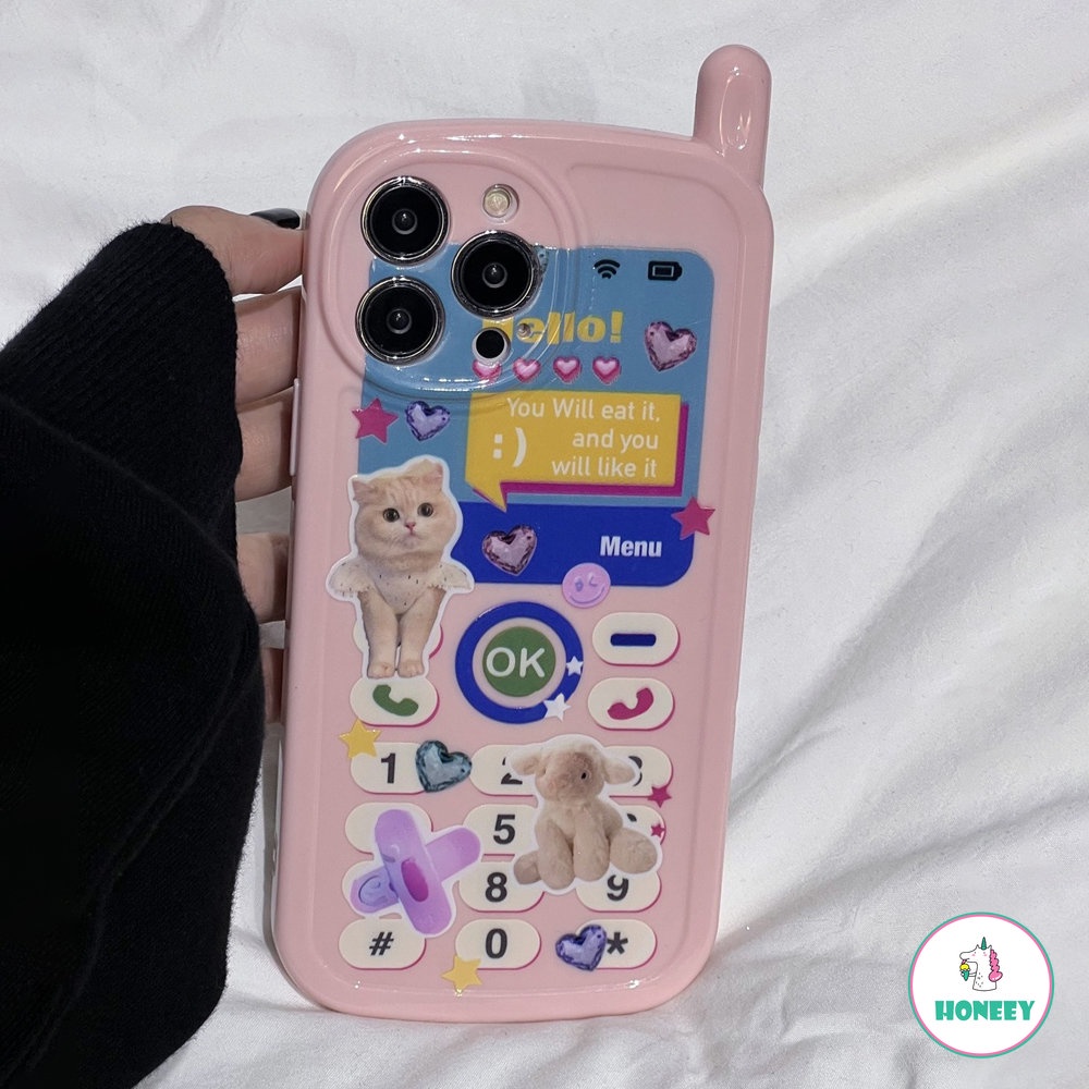 IPHONE Casing Telepon 3d Lucu Imut Untuk Iphone14 13 12 11 Pro Max 14pro Anime Kartun Silikon Shockproof Soft Protection Cover