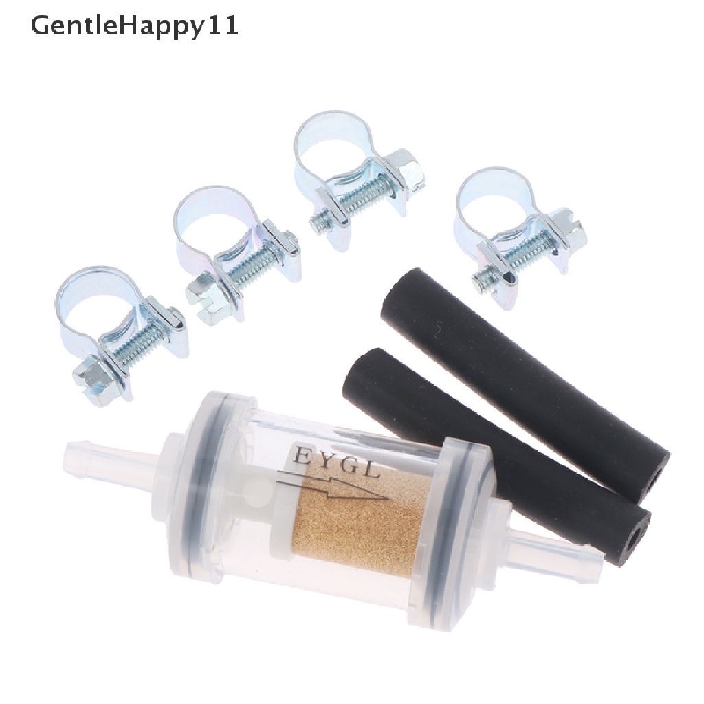 Gentlehappy 7pcs/Set Filter Bahan Bakar Solar Transparan Bongkar Pasang+Selang Bakar+Klip id