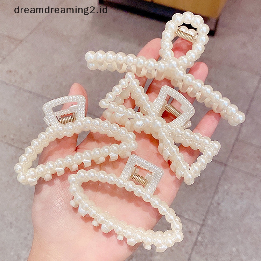 (dream) Mutiara Klip Cakar Rambut Akrilik Ukuran Besar Makeup Hair Styling Barrettes//