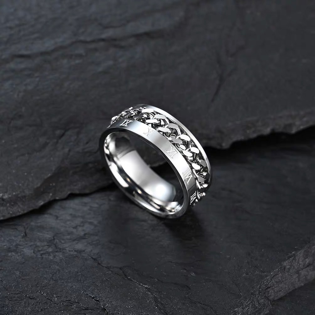 Cincin Pria Titanium Steel Simple Dan Elegan