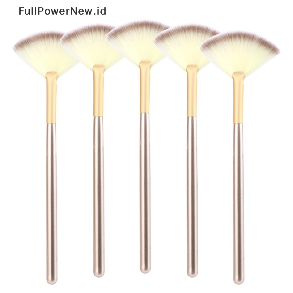 Power 3Pcs Fan Brushes Sikat Wajah Brush Makeup Lembut Aplikator Kosmetik ID