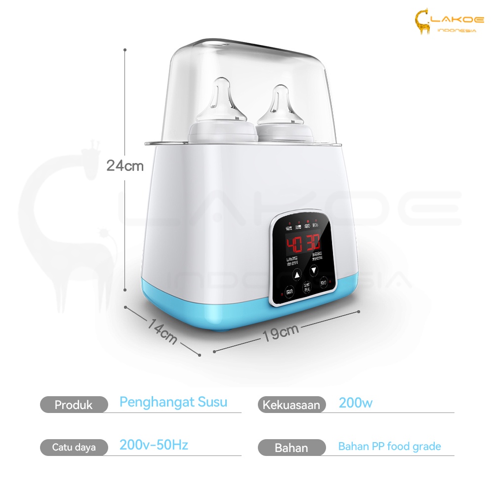 Lakoe Penghangat botol alat sterilisasi penghangat botol bayi LCD Display Remote/Warmer Heater Bottle/ Bottle sterilizer