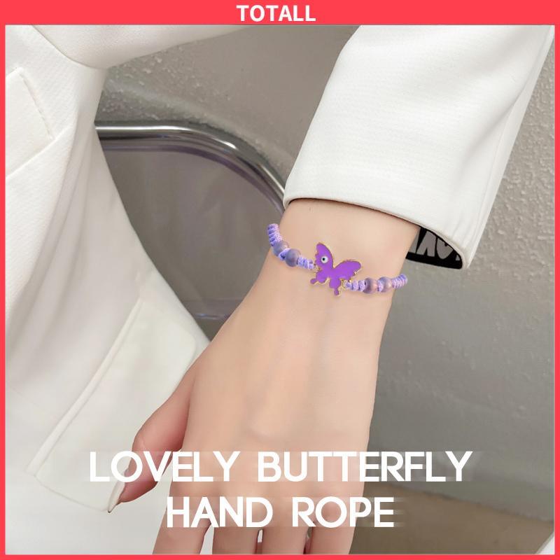 COD Gelang serut kupu-kupu Adjustable Tali gelang yang dikepang Aksesoris Fashion-Totall