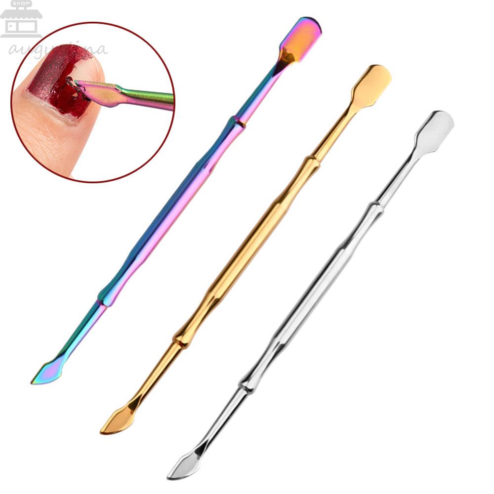 Augustina Cuticle Pusher Portable Cuticle Remover Alat Pembersih Kuku Pendorong Kulit Mati Kepala Ganda