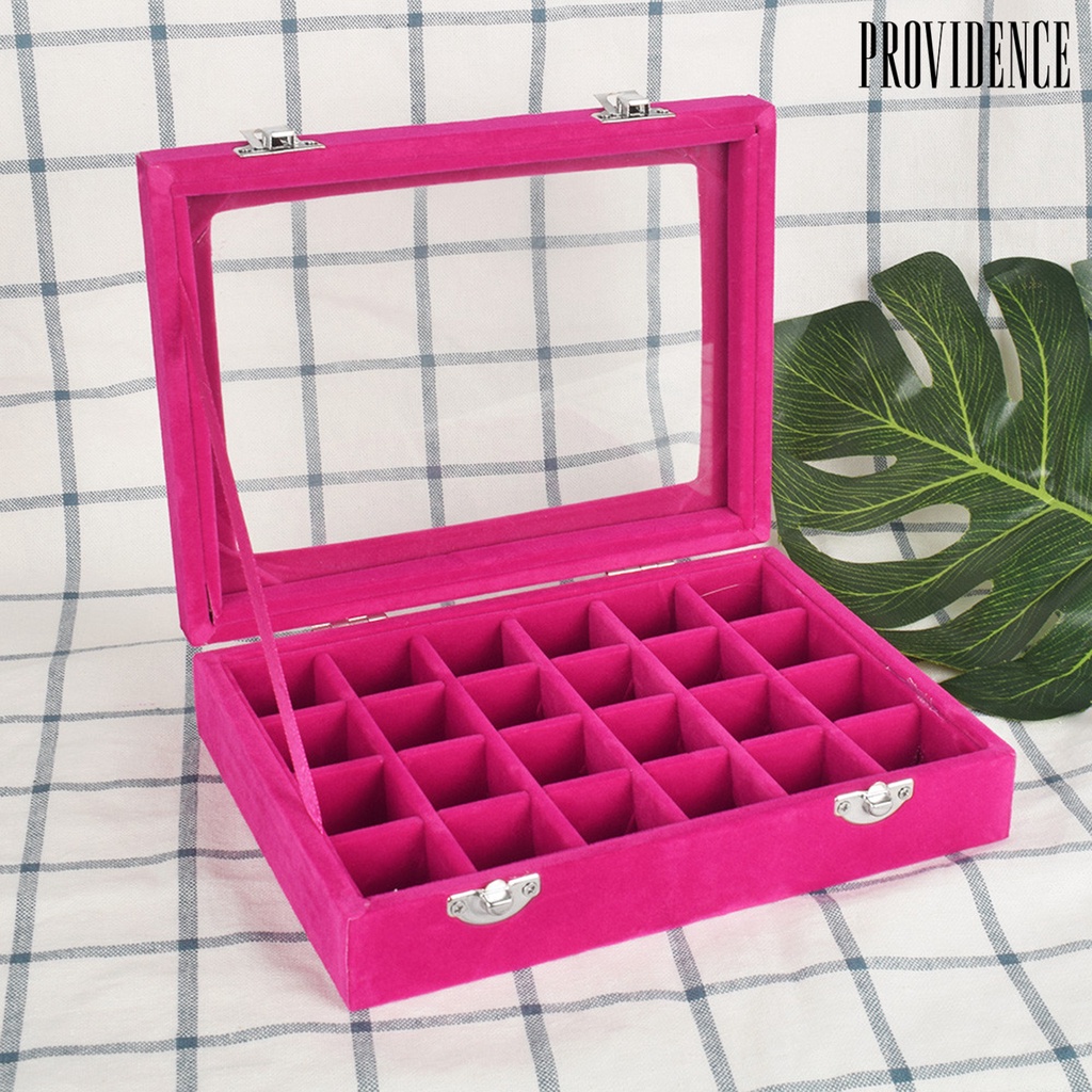 Providence Kotak Perhiasan Kapasitas Besar Tutup Transparan Daya Tahan Tinggi Multi-Kompartemen Aplikasi Lebar Hemat Ruang Akrilik Display Organizer Perlengkapan Kuku