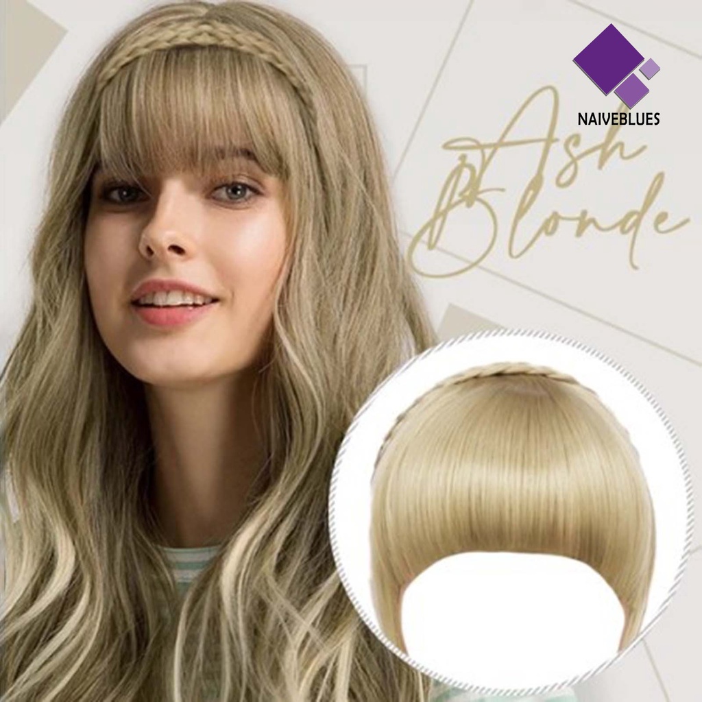 &lt; Naiveblues &gt; Braided Wig Hair Natural Looking Elastisitas Tertinggi Kecantikan Wanita Gril Rambut Palsu Dengan