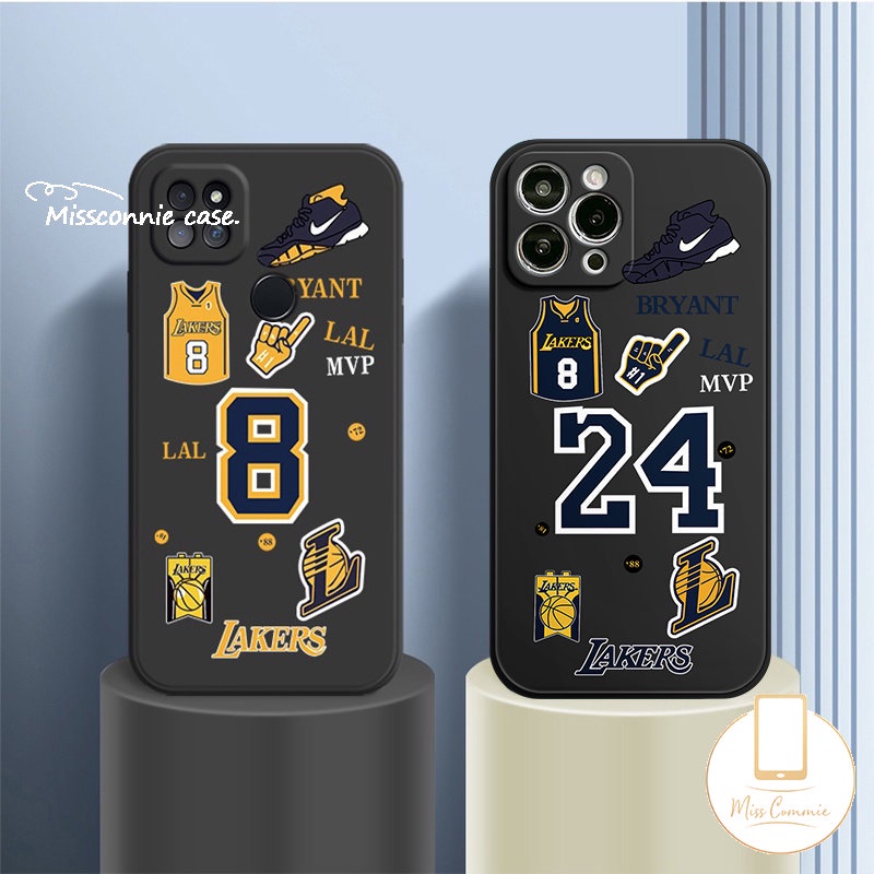 Casing Tepi Lurus Untuk Infinix Hot 12i 11 8 11s 9 20 20s 12 10t 10s 10Lite Hot 10 12 11 9 Play Smart4 5 6 Plus Note 11 12 G96 8 12pro 12 2023 Fashion N.B.A Lakers Kobe Sarung Soft Case