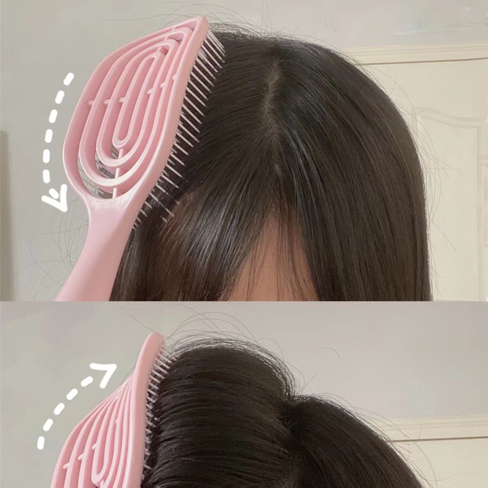 Sisir Lubang Angin Lengkung Berongga Fluffy Curly Hair Massage Comb Alat Styling Rambut Kecantikan