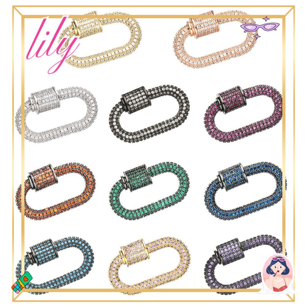 Lily Berlian Imitasi Spiral Jepit DIY Fashion Membuat Perhiasan Mewah Neckalce Zirkon Sekrup Jepit