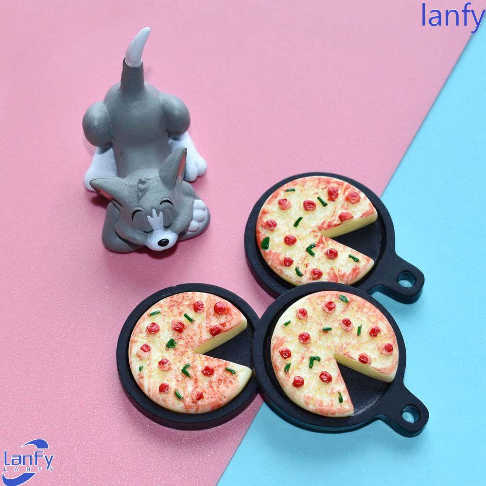 Lanfy Rumah Boneka Miniatur Mini Pizza Plate Plat Besi Pretend Play Mainan Model Dekorasi Rumah Boneka Kerajinan Dapur Mainan Anak