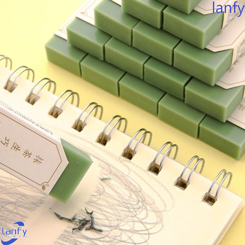 Lanfy Pencil Erasers Dustless Traceless Crumbless Membuat Alat Lap Sempurna Perlengkapan Koreksi Matcha Green Eraser