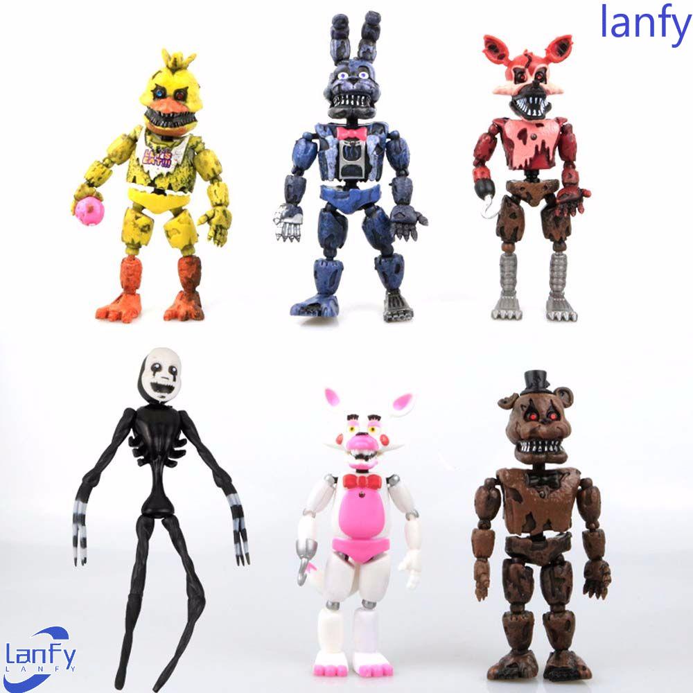 Lanfy Lima Malam Bersama Bergerak Freddy Mainan Hadiah Mainan Gambar Kelinci Mainan Chica Anime Peripheral Duck Freddy Bear Model Koleksi