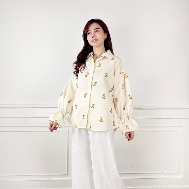 BEFAST - ZEC OOTD WANITA BLOUSE LAURA / Jisoo Top / BLOUSE Wanita Terbaru / Pakaian Casual Wanita Kerja / Outfit Daily Wanita Hijab Style / Fashion Kekinian Remaja ABG Trendy / Blouse Motif Flower