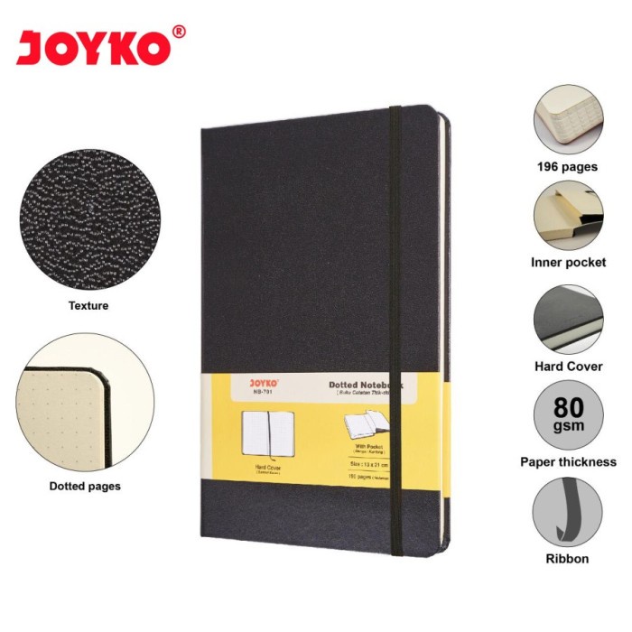 

Joyko Notebook NB-701 Buku Catatan dotted Sampul HardCover 13x21cm - Biru