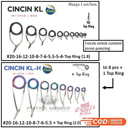 Eter Eter / Ring Guide - Cincin Kolongan Buat Lubang Senar Pada Custom Joran Pancing Kolaman Orca Kl