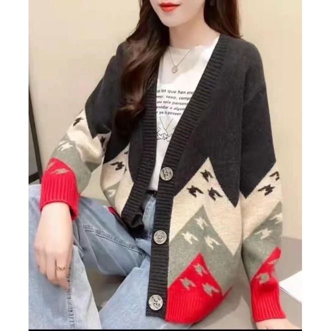 IMPORT WOMAN KNIT OVERSIZED CARDIGAN •NO-RA• WINTER AUTUMN KARDIGAN RAJUT WANITA KOREAN STYLE