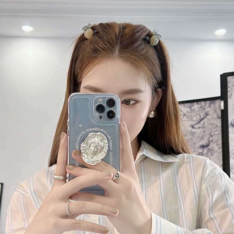 Roselife Korea Kecil Mutiara Hati Akrilik Rambut Mengepang Klip Untuk Wanita Gadis Lucu Mini Hair Claw Clamp Fashion Jepit Rambut Aksesoris Styling