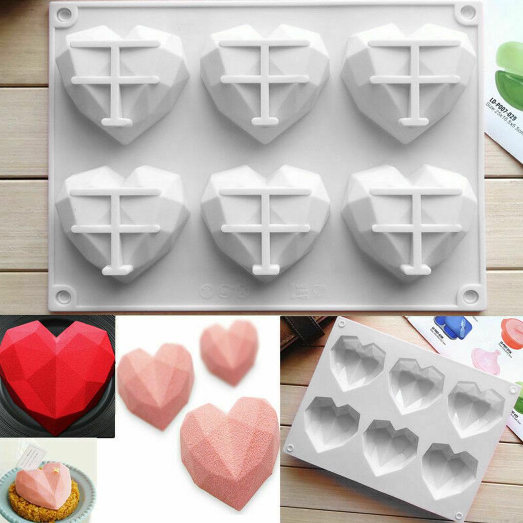 Cetakan Kue Fondant Bentuk Hati Silikon 3D Cetakan Kue Coklat Modelling Decor