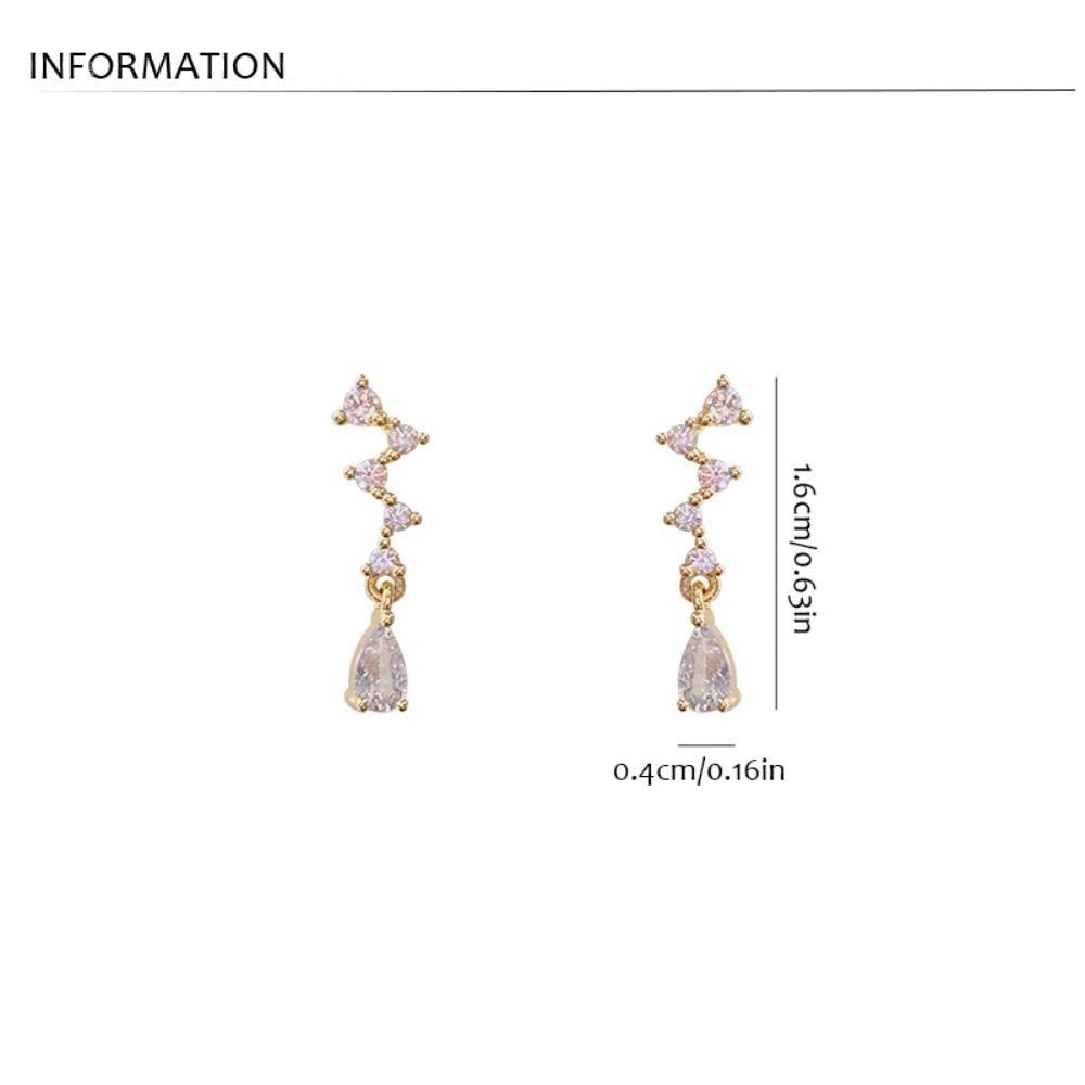 Mxbeauty Anting Tetesan Air Hadiah Shiny Elegan Bulat Indah Persegi Gaya Korea Earrings