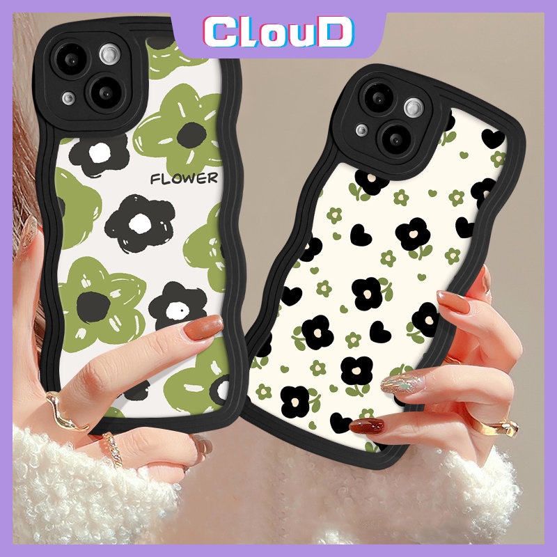 Casing Untuk Redmi 12C 10C 10 9 A1 A1+9T 9A 10A 9C NFC POCO X3 NFC Pro M3 Redmi Note8 9 11 10s 10 11s 9s Pro Max Mi 11T Pro Spring Fresh Flowers Wavy Edge Soft TPU Case Motif Bunga