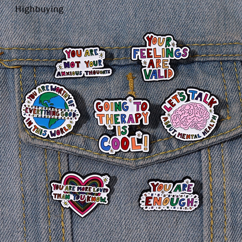 Hbid Enamel Pin Perbaikan Diri Otak Bros Lencana Logam Pakaian Ransel Dekorasi Kartun Pin Perhiasan Glory