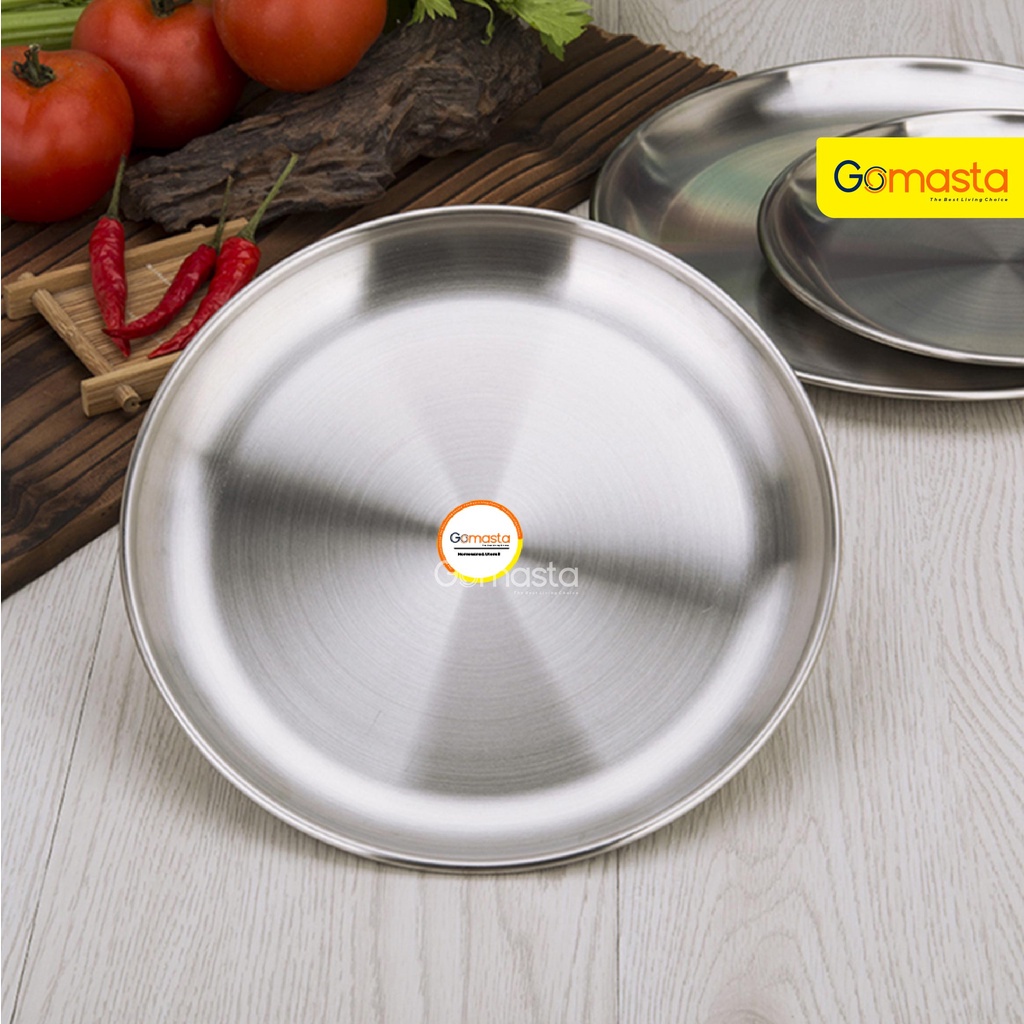 Murah Lebay  GO-PS01 Piring Makan Sultan mewah / Dekorasi Stainless Steel European Gold dan silver