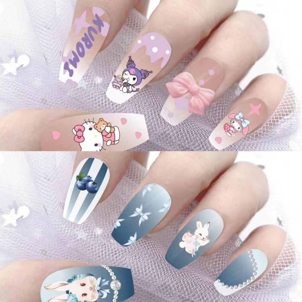 Needway Stiker Kuku Rococo Bear Rabbit Kitty Cat Melody Cinnamoroll Dekorasi Nail Art