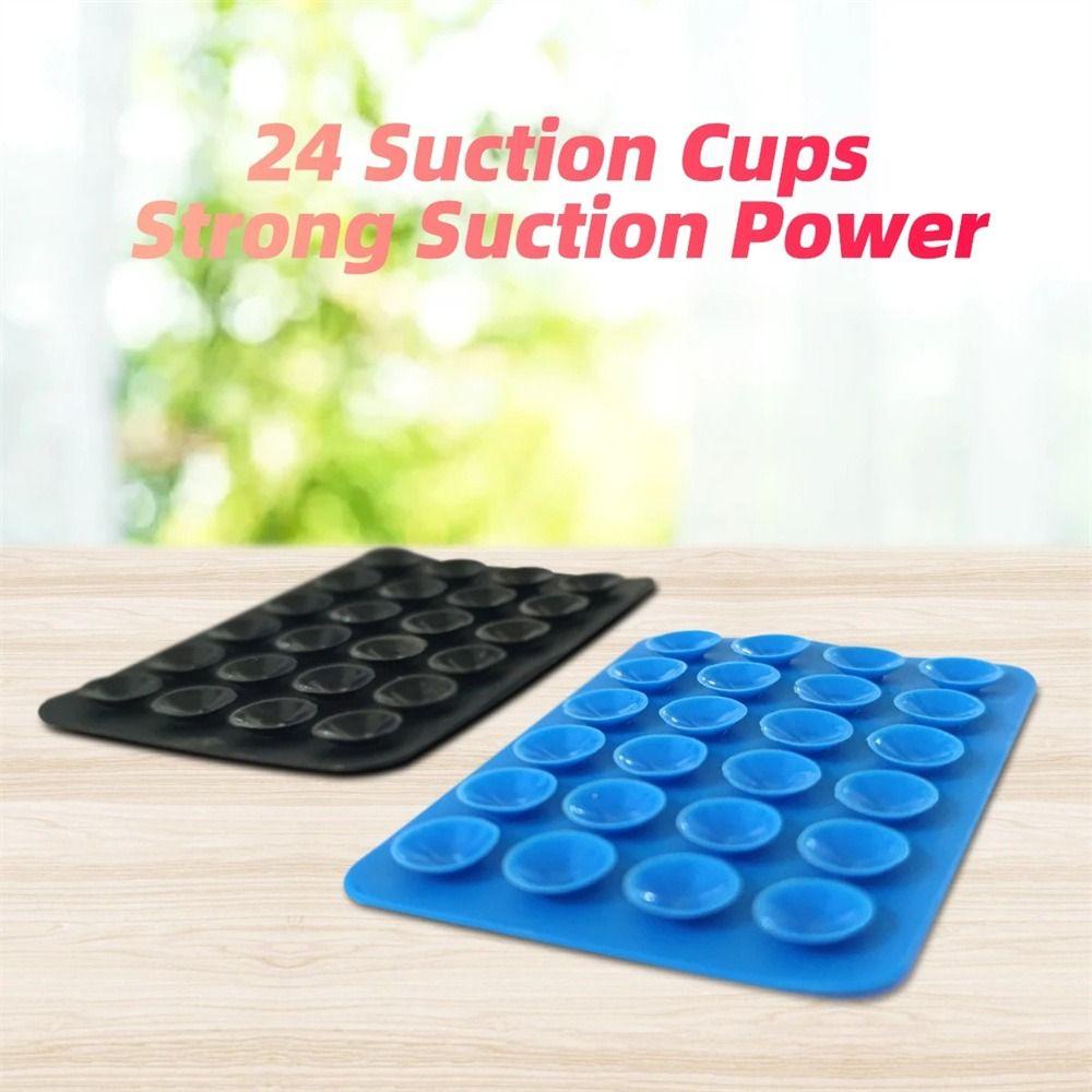 Fishstick 2Pcs Phone Suction Pad Silikon Serbaguna Didukung Perekat Alas Telepon Dinding Stand Mat Square Suction Cup Mat