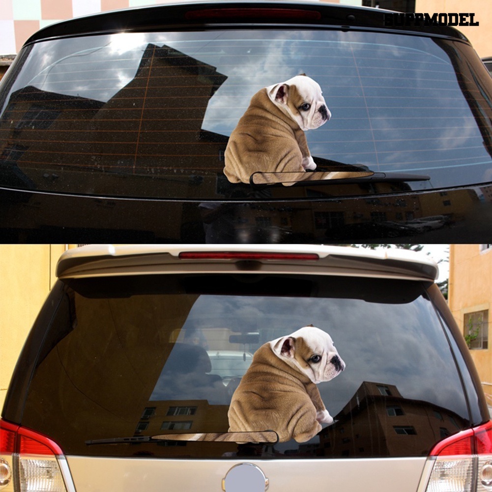 [SM Auto] Lovely Dog Shake Tail Mobil Kendaraan Reflektif Kaca Belakang Wiper Stiker Dekorasi