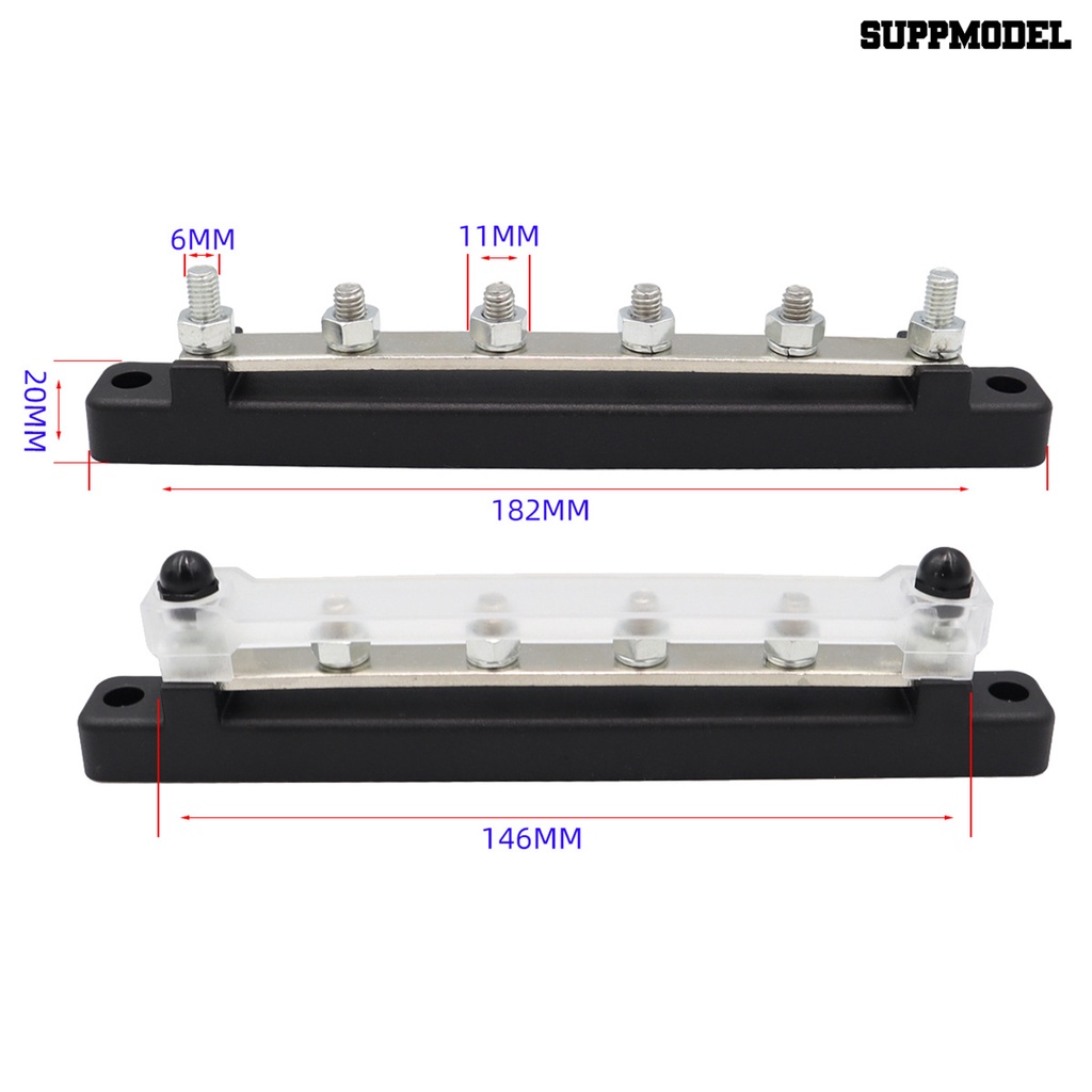 [SM Otomatis] 1set Bus Bar Blok Flame Retardant Base 4-Way 150A Heavy Duty Plug And Play Baris Tunggal Busbar Terminal Block Mobil Pasokan