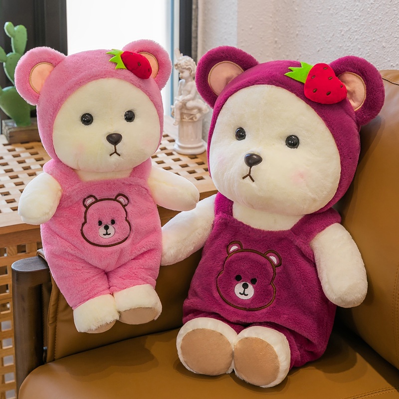 Boneka Teddytales bear plushie Beruang strawberry Lucu Mainan Mewah Mainan Lembut Hadiah Ulang Tahun