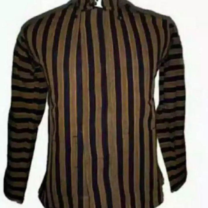 Lurik ー Surjan Lurik Pria_Pakaian Adat Jawa Warna Hitam Coklat,Surjan Pria,Jawa Asli
