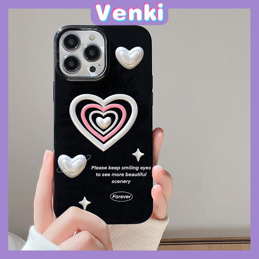 VENKI - For iPhone 11 iPhone Case Black Glossy TPU Soft Case Shockproof Protection Camera Sweet Love Compatible with iPhone 14 13 Pro max 12 Pro Max xr xs max 7Plus 8Plus