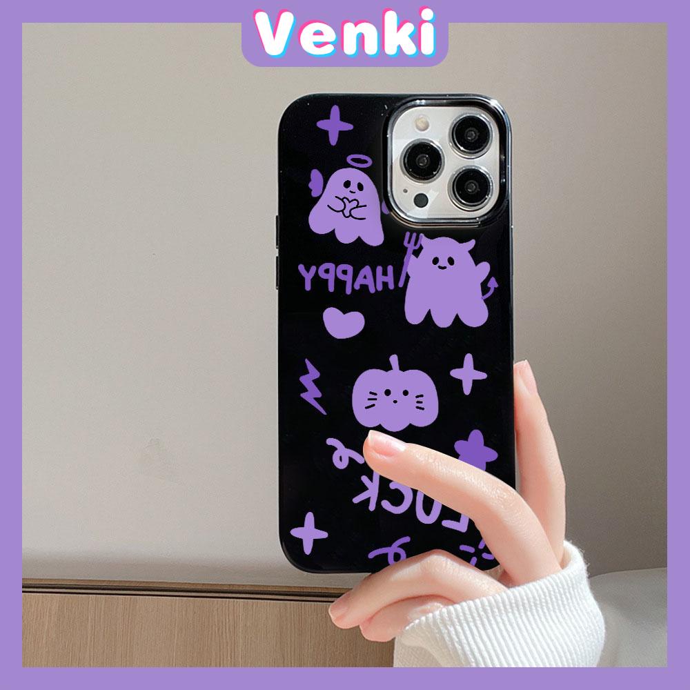 VENKI - For iPhone 11 iPhone Case Black Glossy TPU Soft Case Shockproof Protection Camera Lucky Angel Compatible with iPhone 14 13 Pro max 12 Pro Max xr xs max 7Plus 8Plus