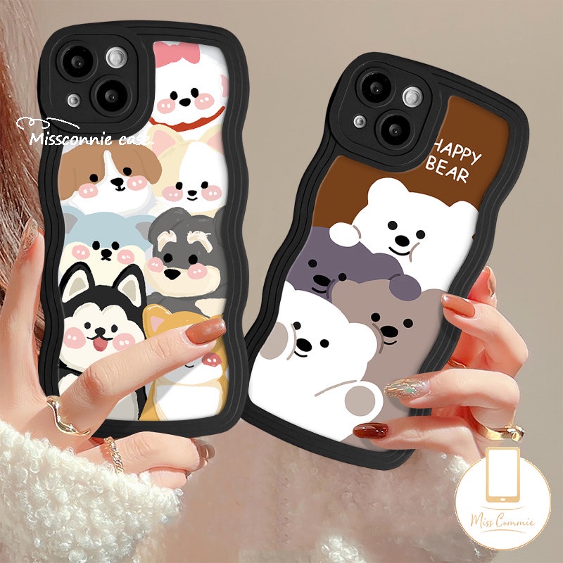 Casing Puppy Kartun Lucu Untuk Redmi 9C 12C 9 10C 9T 10A 9A A1 10 A1+Redmi Note 11 8 11 9s 9 11s 10s 10 Pro POCO M3 X3 NFC Pro Mi 11T Pro Lovely Puppy Soft Tpu Wavy Casing Edge