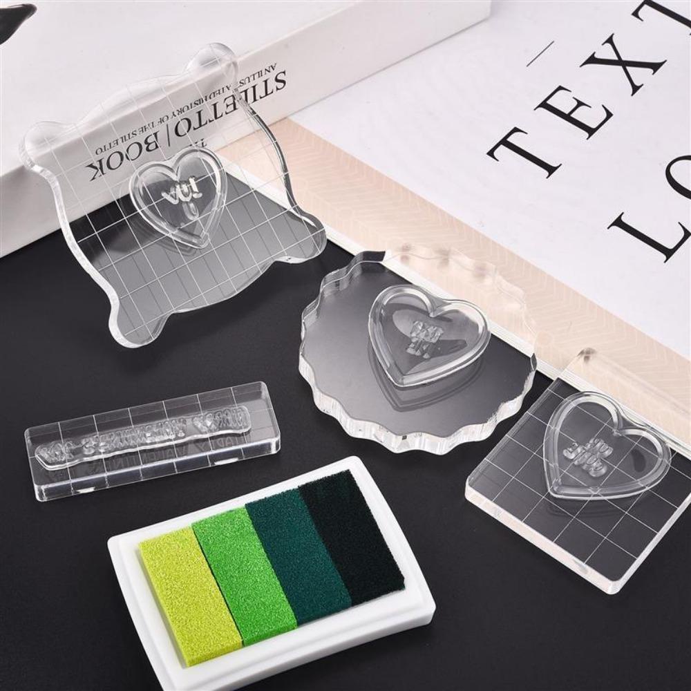 Lanfy Stamp Block Kreatif Hias Rumah Tangga Tahan Lama Akrilik Handmade Seal Stamp Block