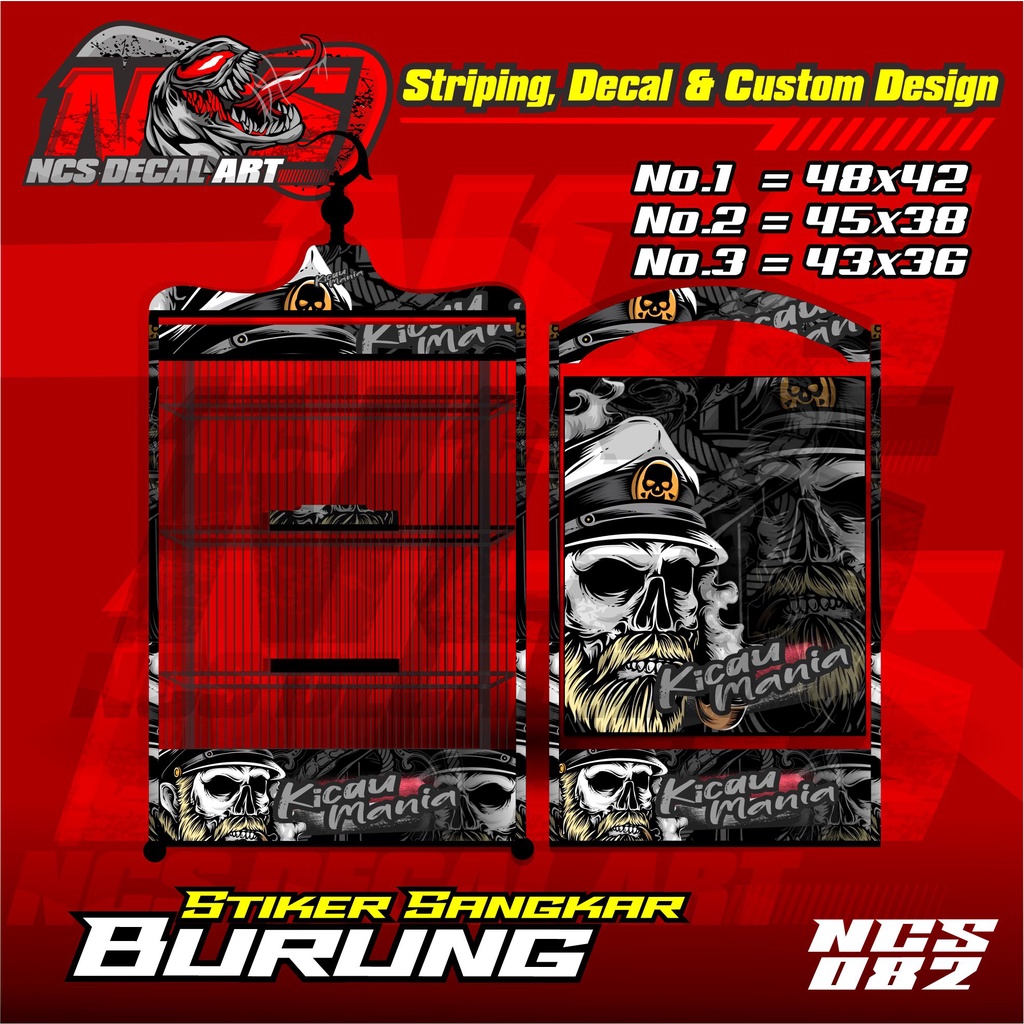 Stiker Decal Kandang/Sangkar Burung Kicau Petarung/KICAU MANIA Kotak - Sangkar Burung Kotak