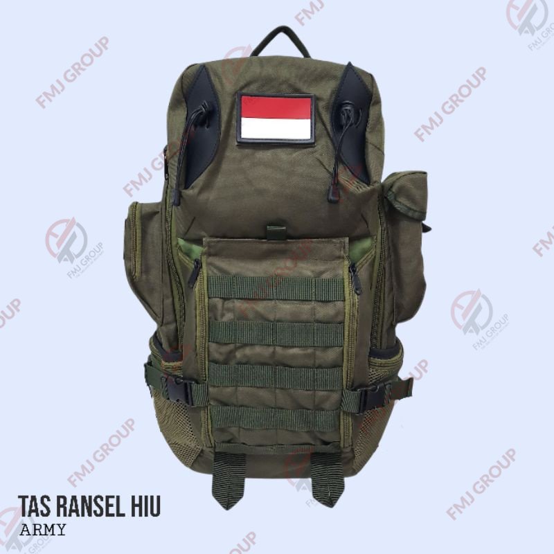 Tas Ransel Hiu Army / Tas Punggung Hiu / Ransel Backpack Hiu / Tas Gunung Tactical Army Hitam,Krem,Hijau Army,Loreng Gurun,Malvinas