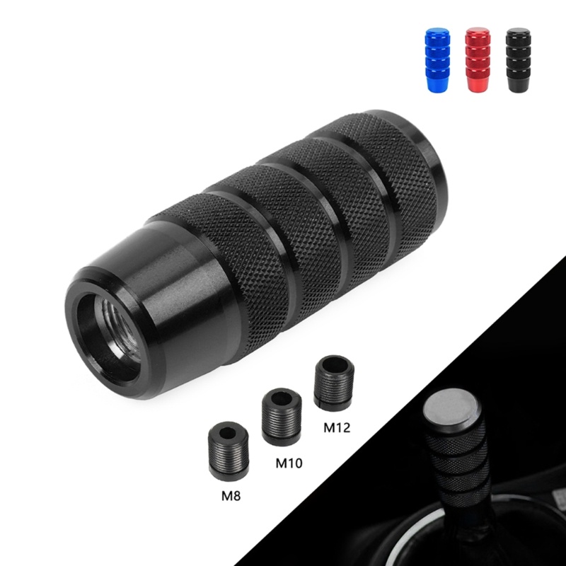 Cre 95mm Gear Shift Knob Transmisi Manual Knurled Shifter Lever Knob Tombol Pemindah Logam Dengan Adap Ulir M8-M10 M12