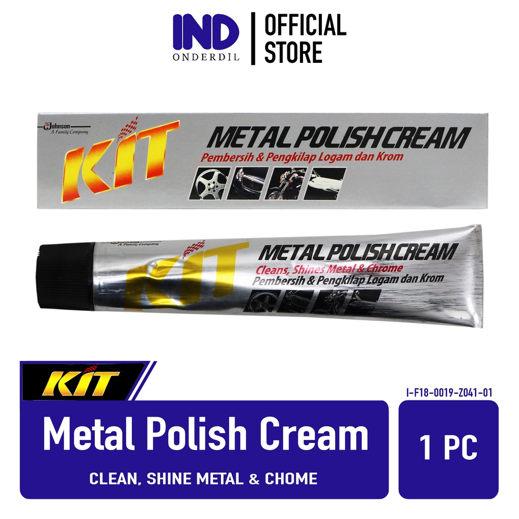 KIT Metal Polish Cream Clean Shine Metal &amp; Chrome Krim Pembersih Pengkilap Logam Kuningan 50 Gram gr