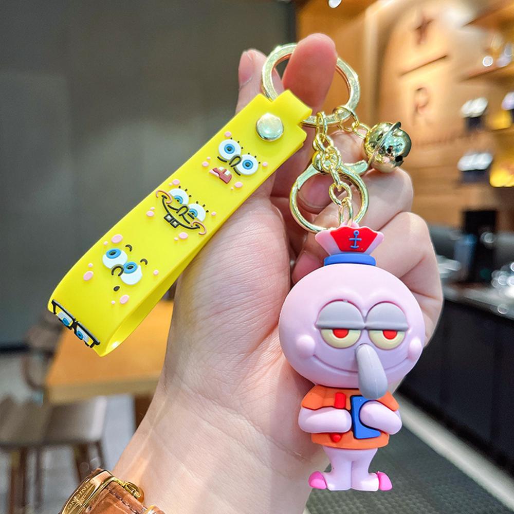 Timekey Gantungan Kunci Patung Anime Kartun Keren Wanita Pria Anime Keyrings Untuk Pesta Ulang Tahun Anak I4W5