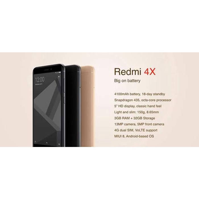 XIAOMI REDMI 4X 4/64GB  GARANSI ANDROID SMARTPHONE