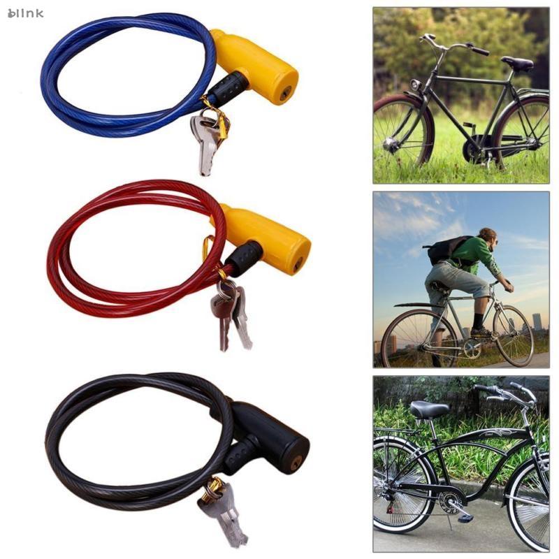 Lock Frame Steel Wire Cable Anti-Theft Mountain Bike Bicycle Chain W/ 2 Keys