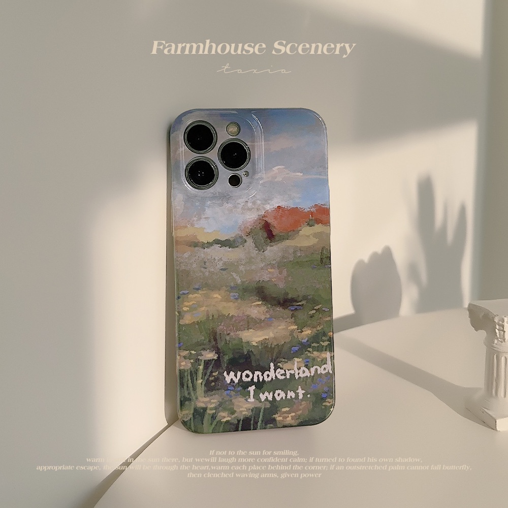 Ins Claude Monet Foundation Hard Shell Film Fotografi Case Untuk Iphone SE 2020 7 /8 Plus 14x XR XM 11 12 13 PRO MAX Casing Cover Pelindung AT0272