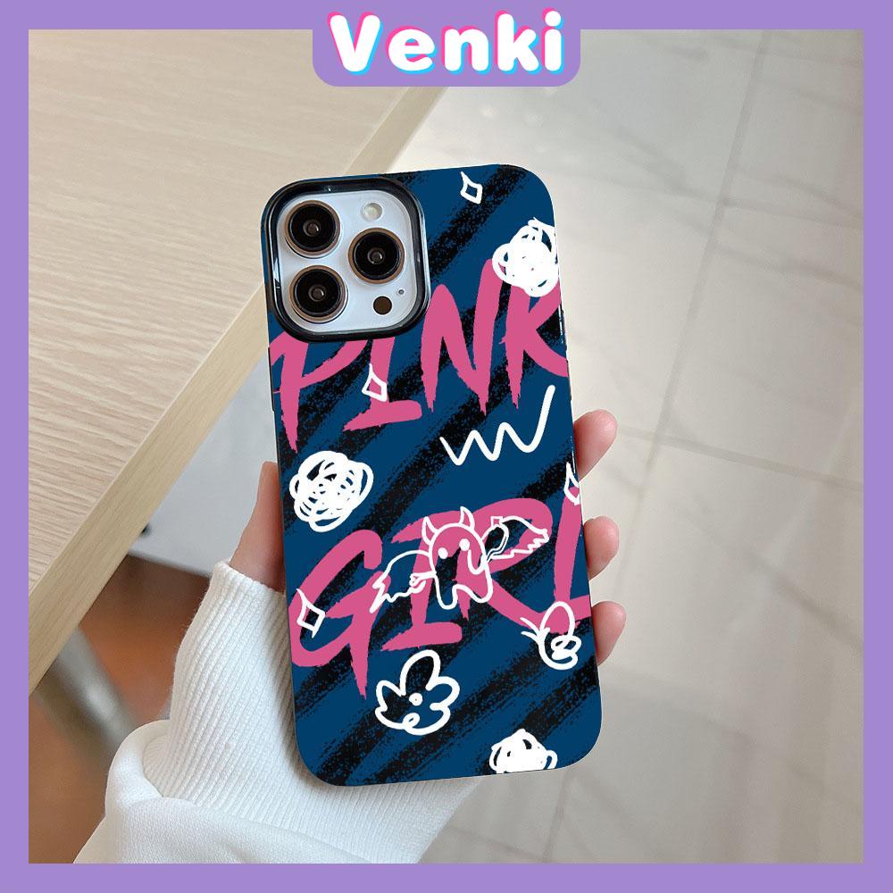 VENKI - For iPhone 11 Phone Case Black Glossy TPU Soft Case Shockproof Protection Camera Graffiti Simple English Compatible with iPhone 14 13 Pro max 12 Pro Max xr xs max 7 8 Plus