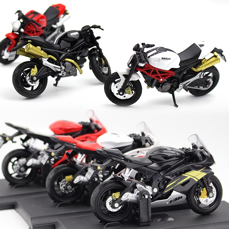 Diecast Metal Mainan Motor Model Skala1:18 Koleksi Edukasi Yamaha Super Racing Untuk Anak