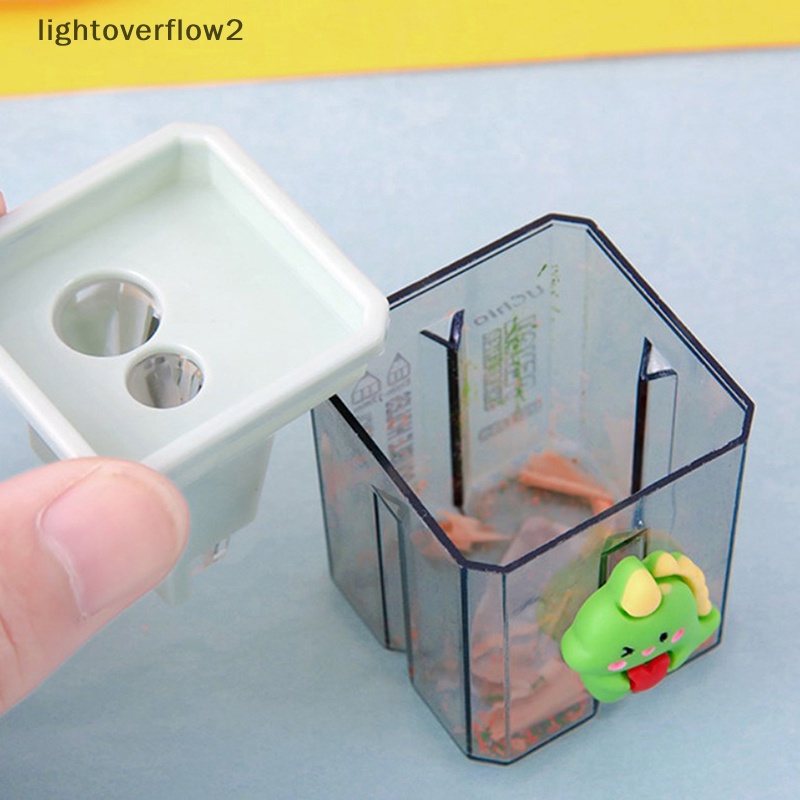 [lightoverflow2] Pengasah Pensil Kartun Lucu Kecil Dua Lubang Sharpener Pencil Kawaii Stationery [ID]