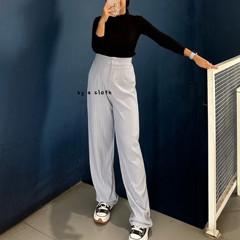 ZASKIYA- Jafa Pants / Celana Kulot Knit Rib Panjang / Knit Pants