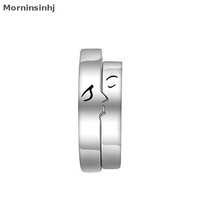 Mornin 1pasang Kiss Matching Ring Pasangan Persahabatan Kekasih Pasangan Cincin Adjustable Rings Set Lovers Ring Jewelry Gift Untuk Wanita Pria Hadiah id