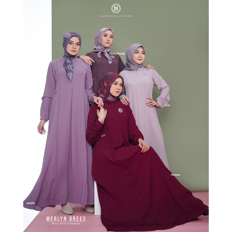 Ready stock terbaru MERLYN DRESS BY NADHEERA LUXURY | DRESS POLOS | GAMIS POLOS | GAMIS LEBARAN 2023